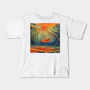 Cute turtle painting (sea turtle, ocean, sea and beach) Kids T-Shirt